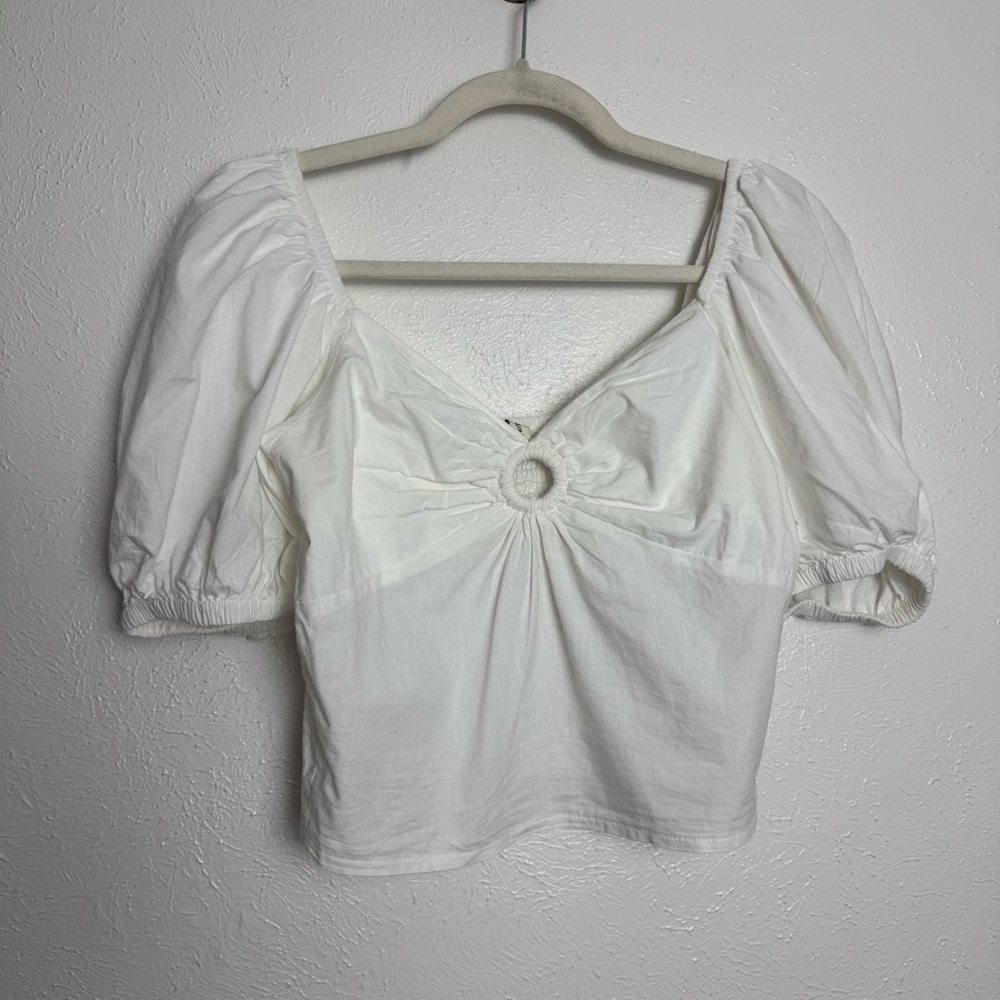 Sim‎ & Sam Puff Sleeve Romantic Blouse Top